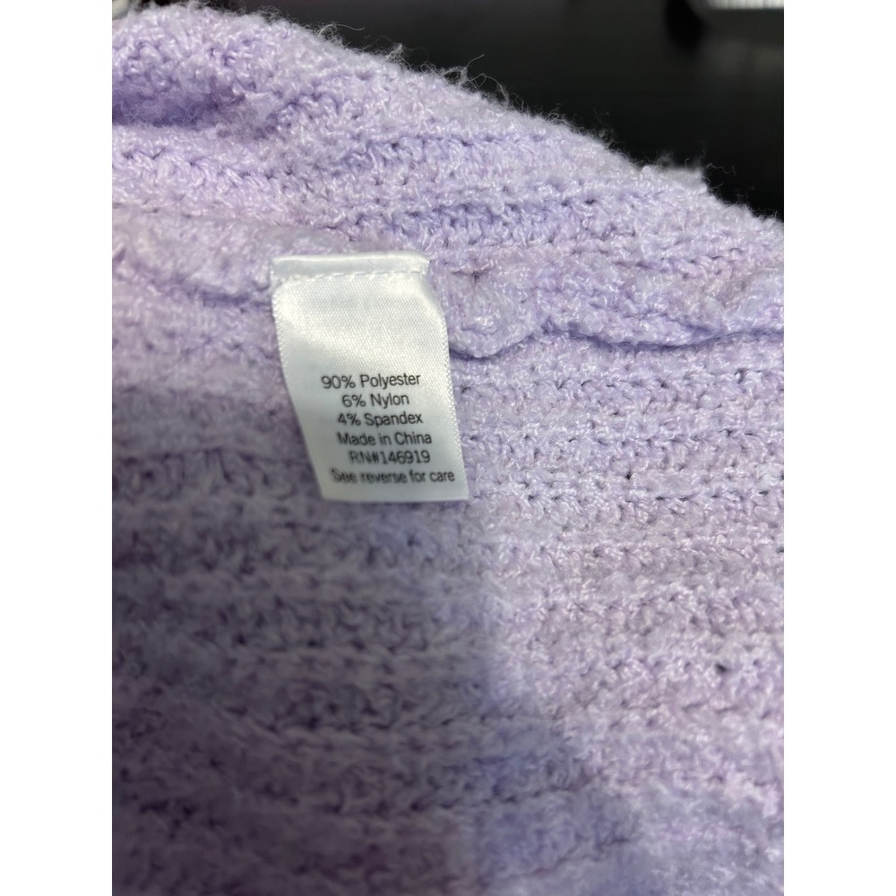 Nine West Lavender Purple Ribbed V-Neck Knit Sweater Large - Picture 7 of 7